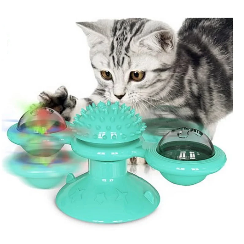 Φωτογραφία προϊόντος: Pet Interest Διαδραστικό Παιχνίδι Γάτας - Περιστρεφόμενος Ανεμόμυλος (Ανοιχτό Μπλε)