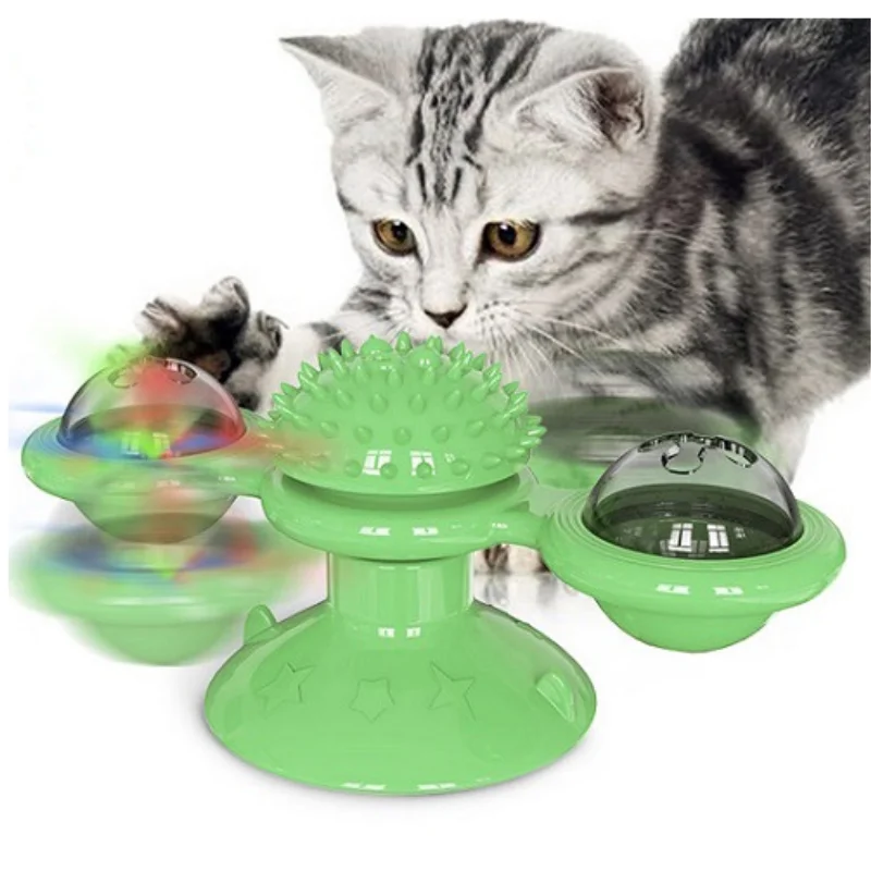 Φωτογραφία προϊόντος: Pet Interest Διαδραστικό Παιχνίδι Γάτας - Περιστρεφόμενος Ανεμόμυλος Πράσινο