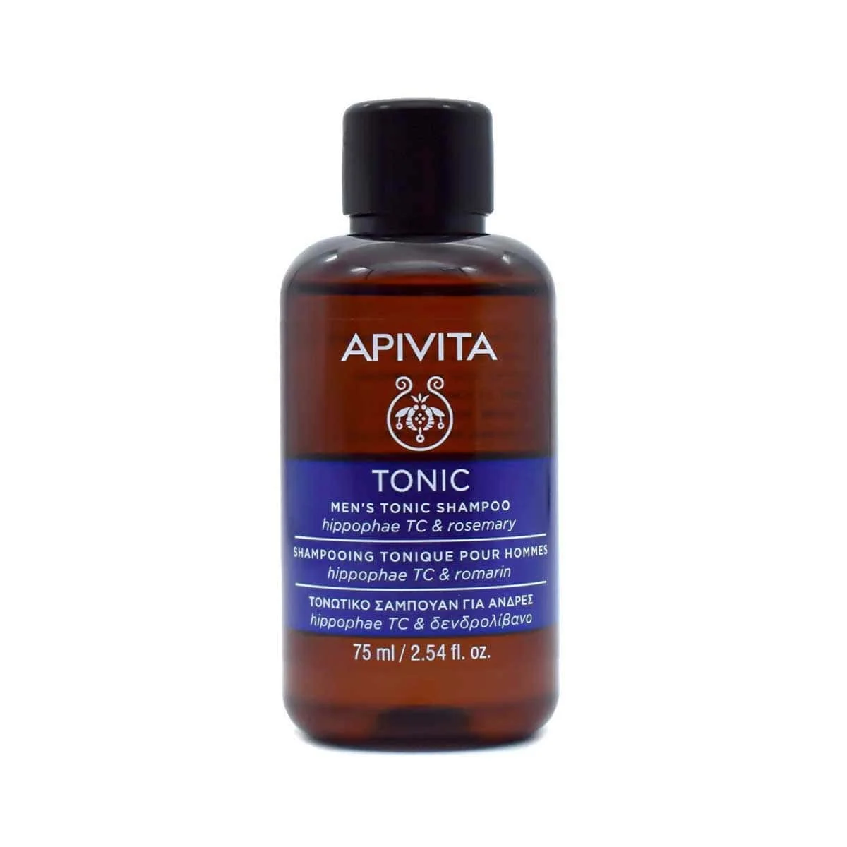 Φωτογραφία προϊόντος: Medipharmacy Apivita Men's Tonic Hippophae TC & Rosemary Σαμπουάν κατά της Τριχόπτωσης 75 ml