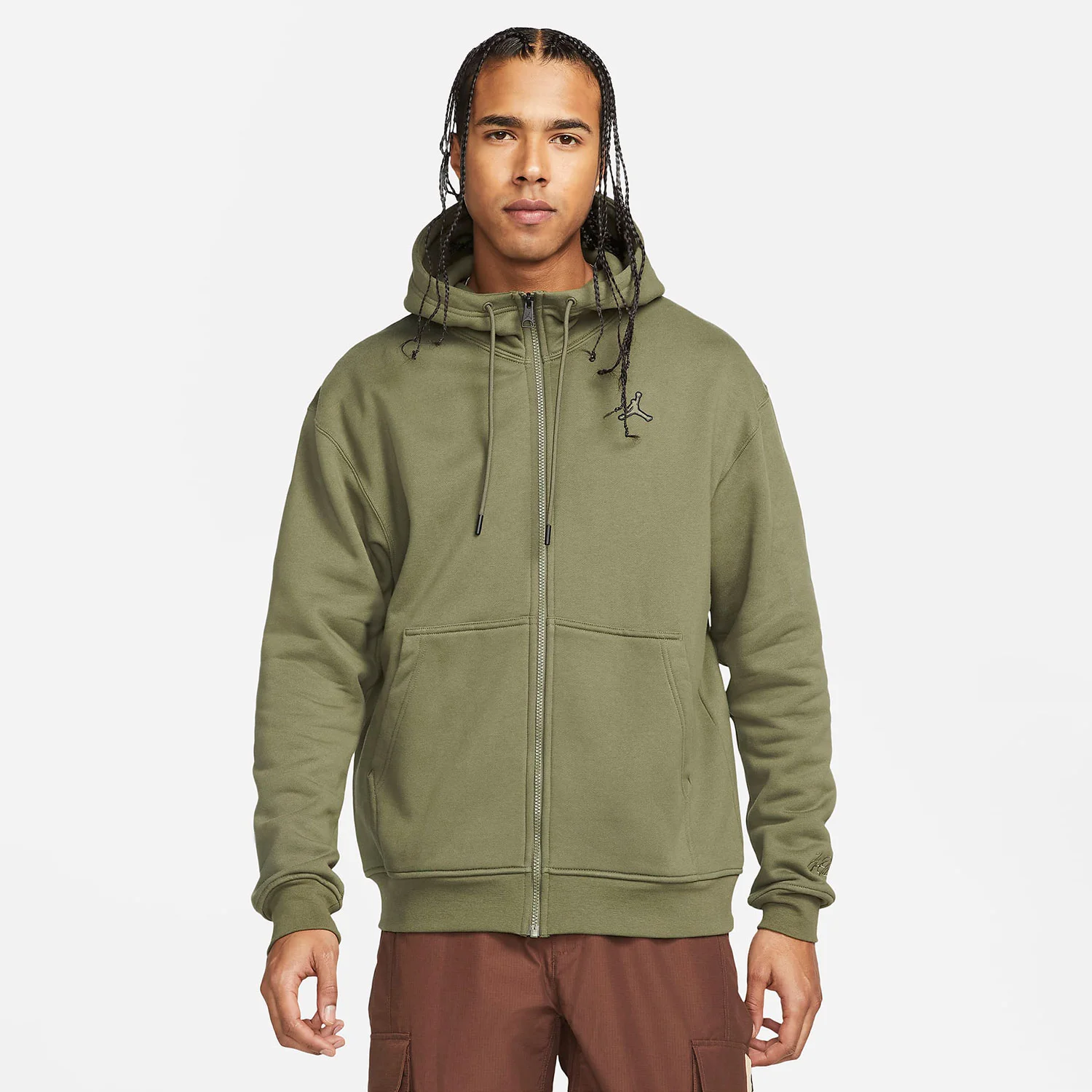 Φωτογραφία προϊόντος: JORDAN ESSENTIALS FLEECE FULL-ZIP HOODIE ΧΑΚΙ