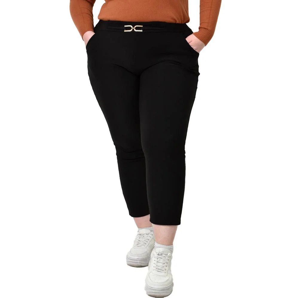 Φωτογραφία προϊόντος: Potre Γυναικείο plus size κολάν με διακοσμητική λεμπτομέρεια / Μαύρο