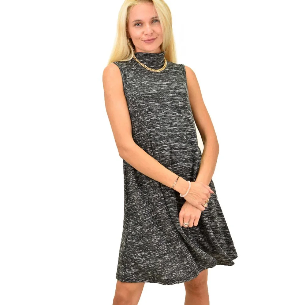 Φωτογραφία προϊόντος: First Woman Mini φόρεμα με λαιμό ζιβάγκο / Μαύρο
