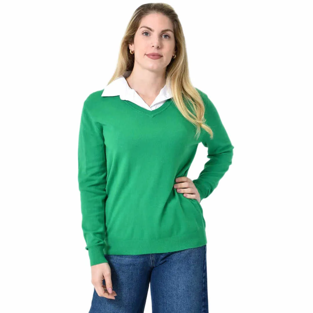 Φωτογραφία προϊόντος: Potre Γυναικεία oversized μπλούζα με γιακά / Πράσινο