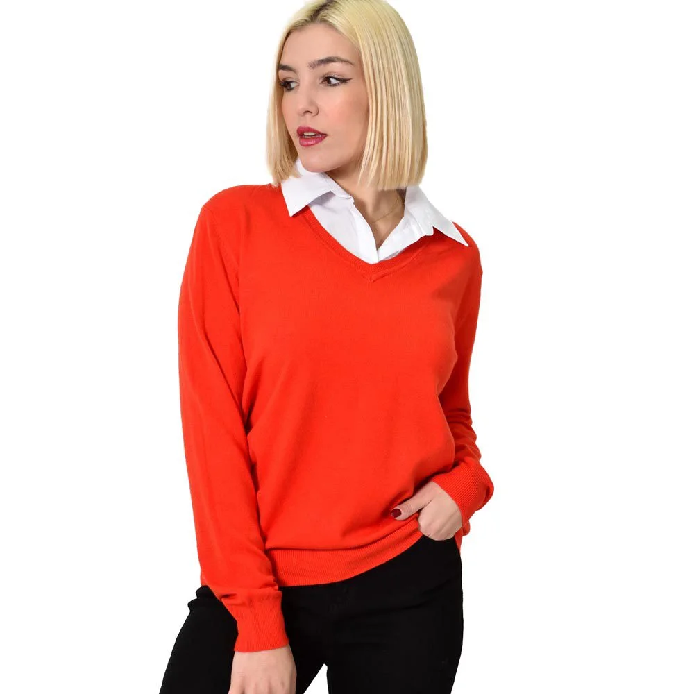 Φωτογραφία προϊόντος: Potre Γυναικεία oversized μπλούζα με γιακά / Πορτοκαλί