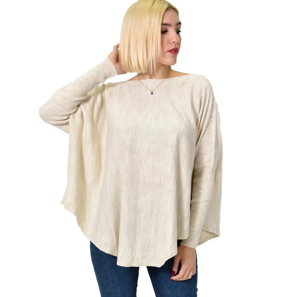 Φωτογραφία προϊόντος: Potre Γυναικείο πλεκτό oversized ασύμμετρο / Εκρού