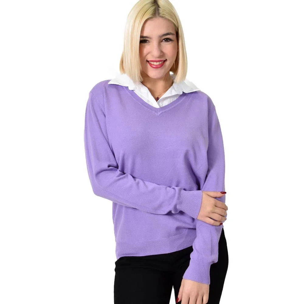 Φωτογραφία προϊόντος: Potre Γυναικεία oversized μπλούζα με γιακά / Λιλά