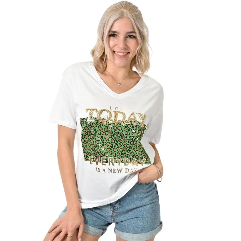 Φωτογραφία προϊόντος: Potre T-Shirt με στάμπα "Love Today" / Λευκό