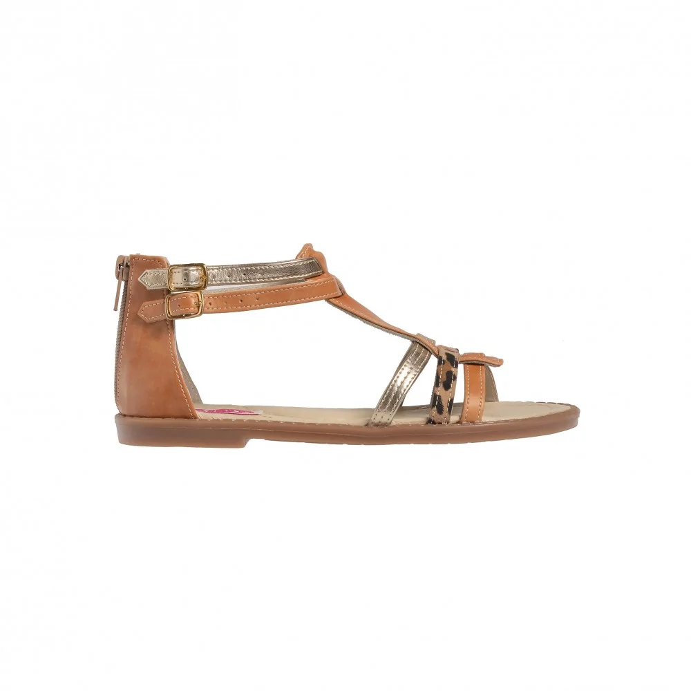 Φωτογραφία προϊόντος: Aby Shoes Παιδικό δερμάτινο πέδιλο Aby657 Καφέ
