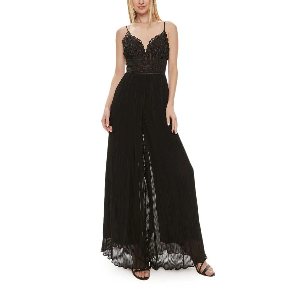 Φωτογραφία προϊόντος: Γυναικείο jumpsuit μακρύ GUESS amiah pleated μαύρο