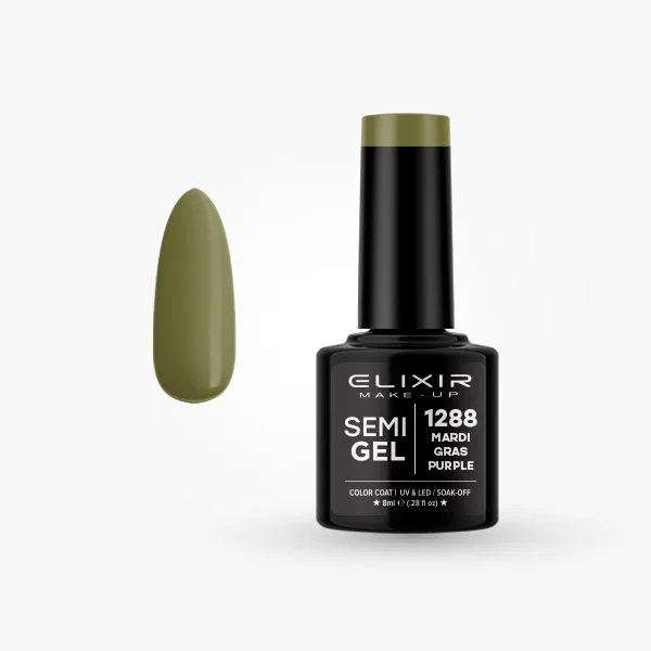 Φωτογραφία προϊόντος: Elixir Makeup Elixir Make-Up Semigel Nail Polish (Mardi gras purple) #1288 8ml