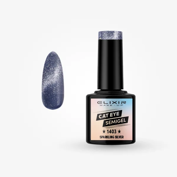 Φωτογραφία προϊόντος: Elixir Makeup Elixir Make-Up Semigel Nail Polish (Sparkling silver)#1403 8ml