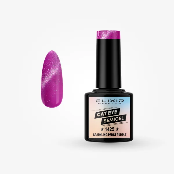 Φωτογραφία προϊόντος: Elixir Makeup Elixir Make-Up Semigel Nail Polish (Sparkling panst purple)#1425 8ml