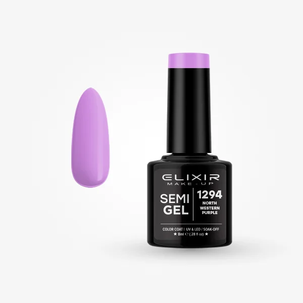 Φωτογραφία προϊόντος: Elixir Makeup Elixir Make-Up Semigel Nail Polish (Northwestern purple) #1294 8ml