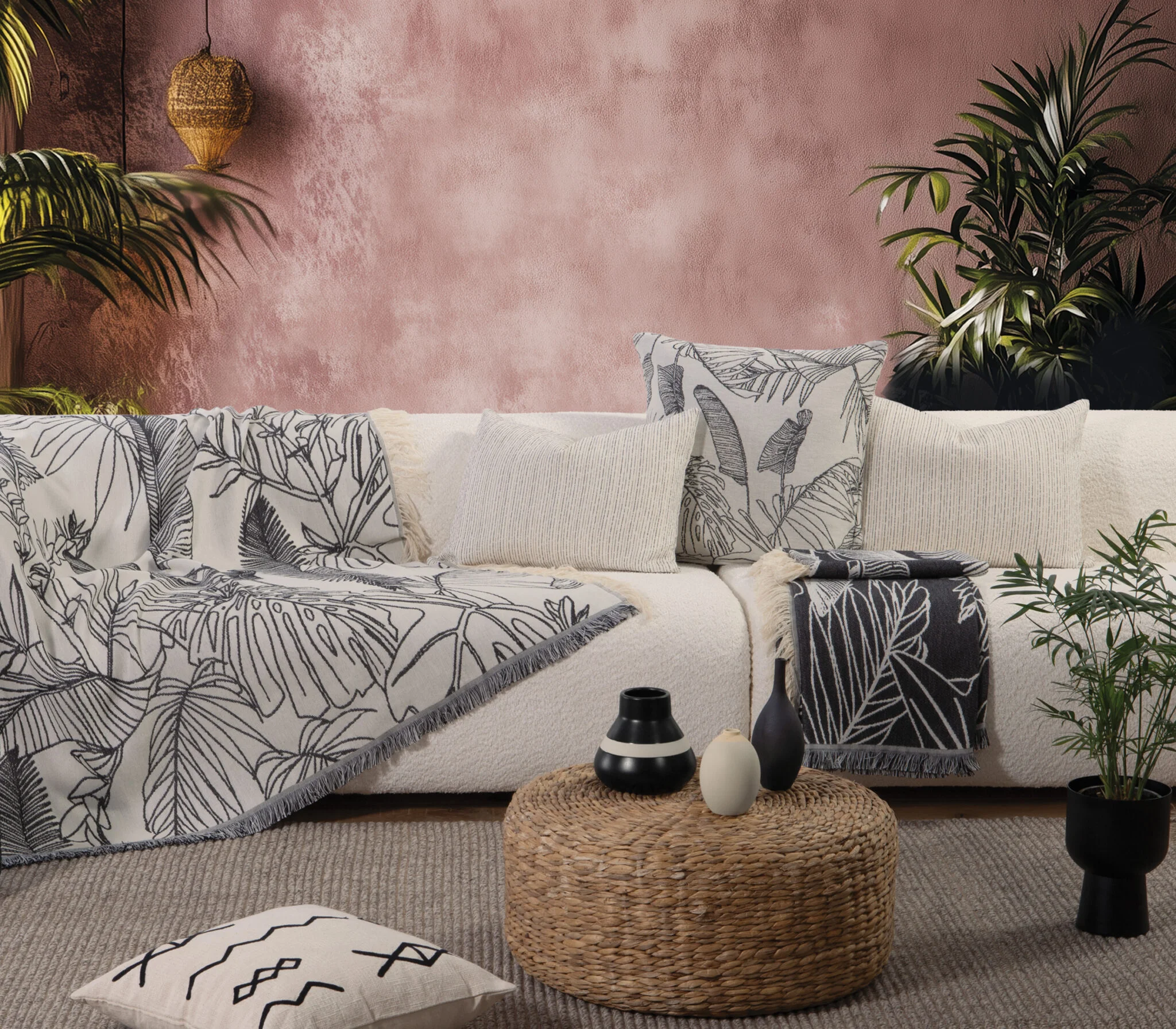 Φωτογραφία προϊόντος: ΡΙΧΤΑΡΙ ΠΟΛΥΘΡΟΝΑΣ GROW DECO 130Χ170 NEF-NEF HOMEWARE ECRU/BLACK