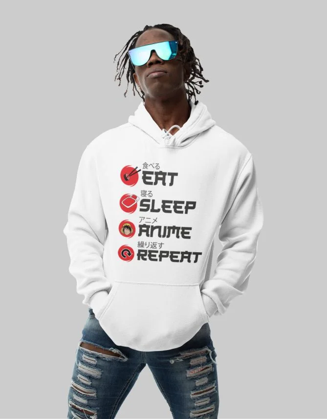 Φωτογραφία προϊόντος: ΤΚΤ Eat Sleep Anime Repeat Φούτερ Με Κουκούλα