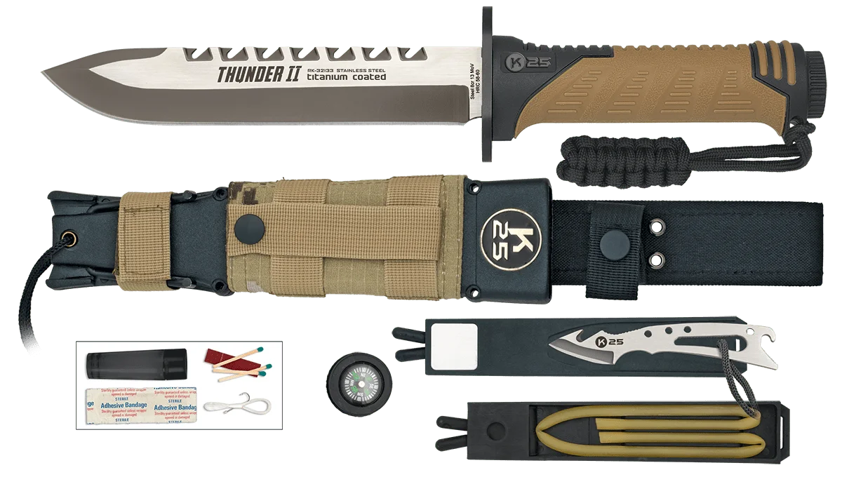 Φωτογραφία προϊόντος: ΜΑΧΑΙΡΙ K25, Tactical Knife, THUNDER II, COYOTE, ENERGY, 32133