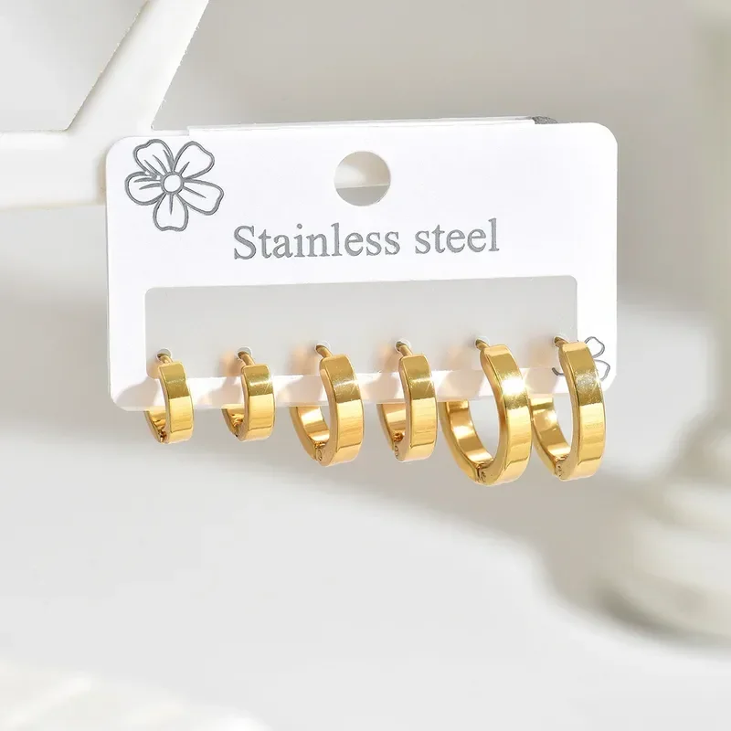 Φωτογραφία προϊόντος: Peach Jewelry Σετ Σκουλαρικιών Κομψό Κίρκοι Χρυσό Από Ανοξείδωτο Ατσάλι 316