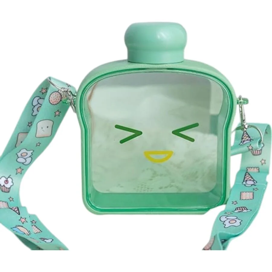 Φωτογραφία προϊόντος: Green, Toast Bread, Μπουκάλι νερού 380ml με emoji και ρυθμιζόμενο ιμάντα, Queen Mother