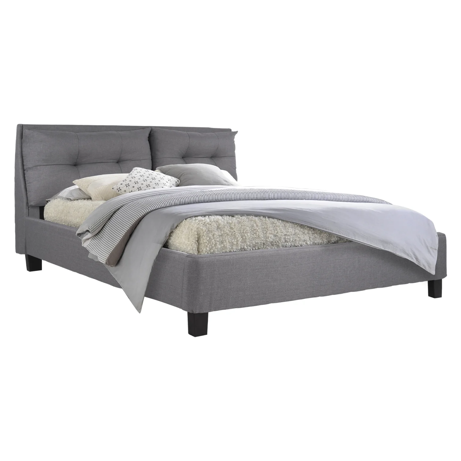 Φωτογραφία προϊόντος: b2b markt ΚΡΕΒΑΤΙ BILLIE 160x200 εκ. ΜΕ ΥΦΑΣΜΑ ΓΚΡΙ HM551.05