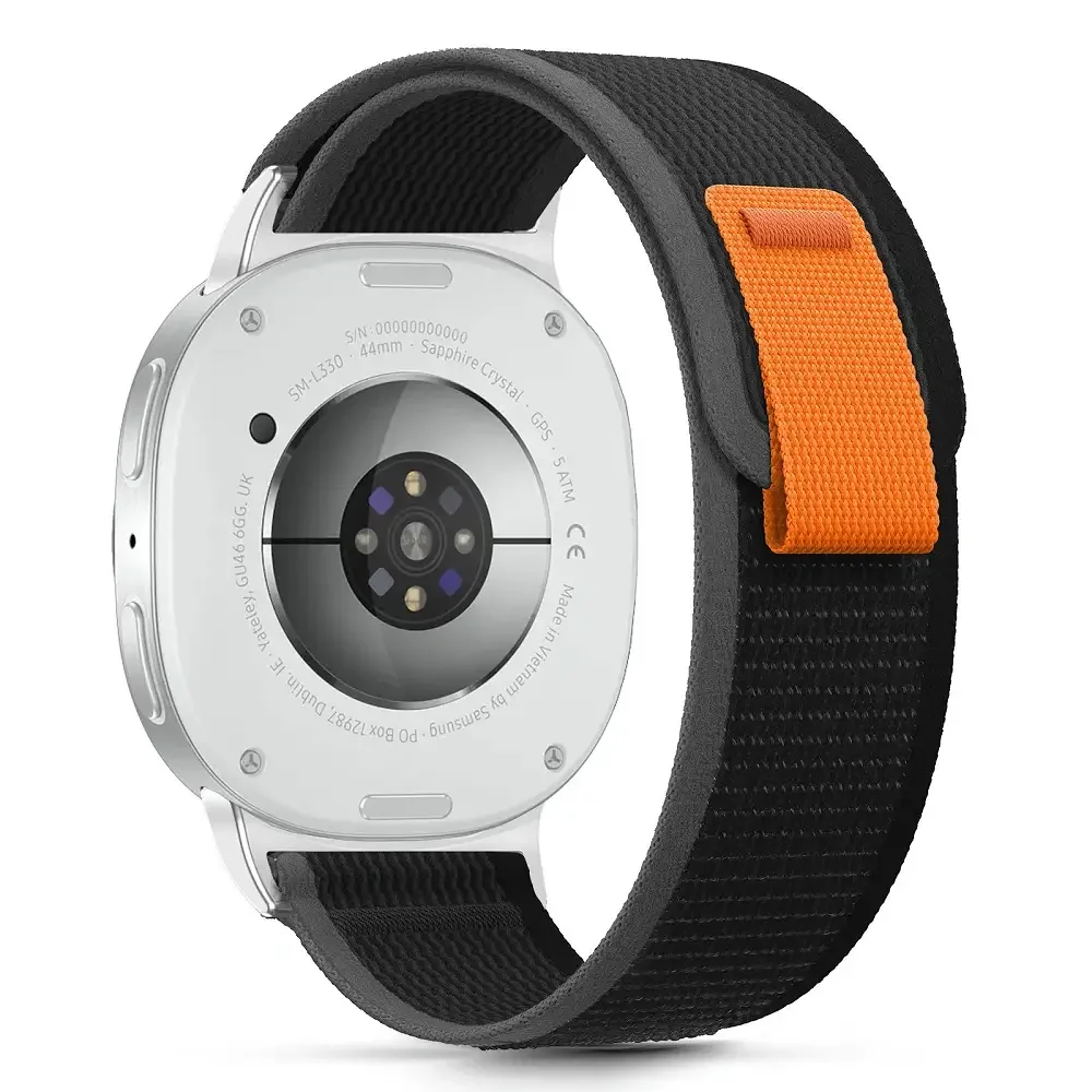 Φωτογραφία προϊόντος: Tech-Protect Λουράκι Nylon Stripe Samsung Galaxy Watch 8 / Classic (40 / 44 / 46 mm) Black/Orange