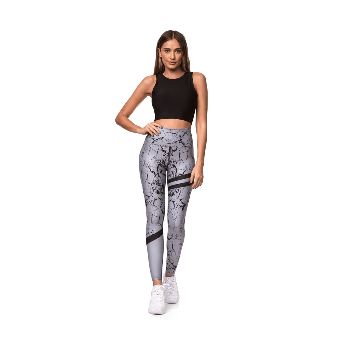 Φωτογραφία προϊόντος: SUPERSTACY GREY MARBLE STRIPE ΚΟΛΑΝ ΓΥΝΑΙΚΑ - SS2102