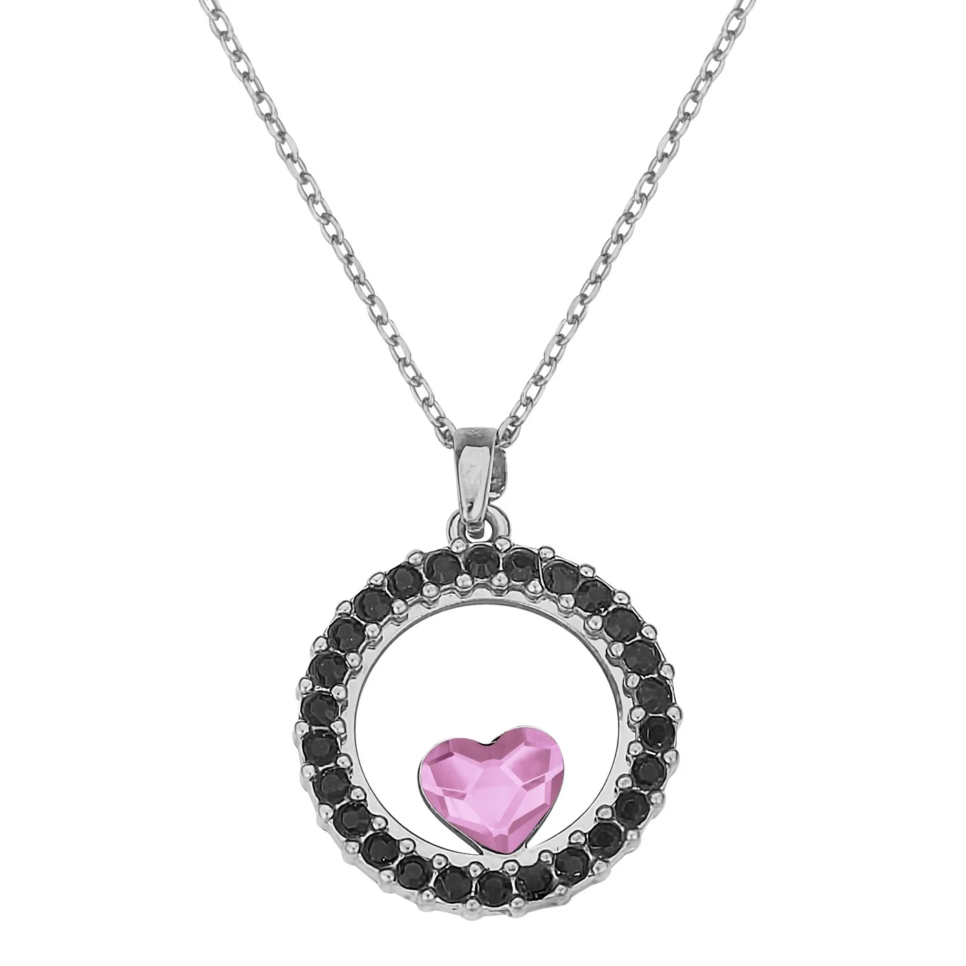 Φωτογραφία προϊόντος: Κολιέ με Καρδιά Pink Crystal σε Ασήμι 925 με Επιπλατίνωμα Και Πέτρες P.Q. EUROPEAN CRYSTALS/ VERORAMA/ AK-16275BRL1