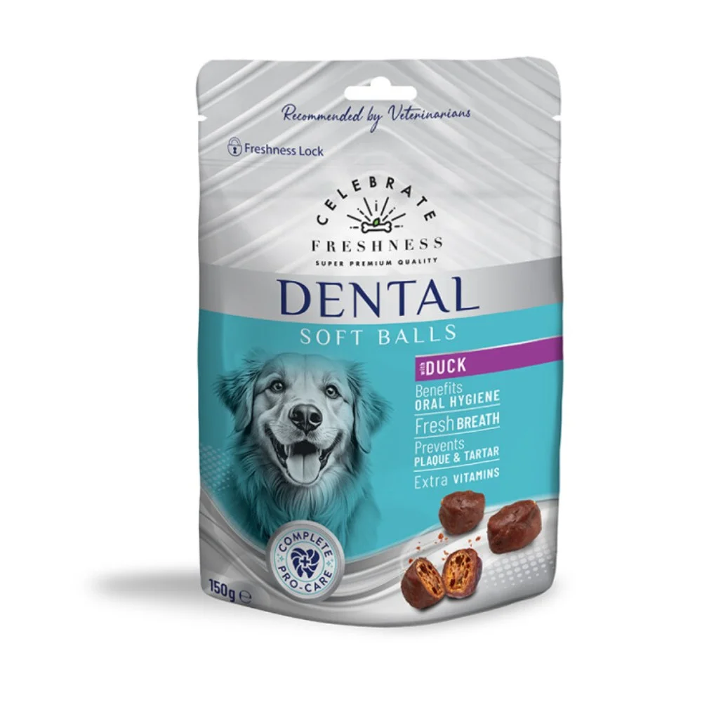 Φωτογραφία προϊόντος: Λιχουδιές Celebrate Freshness Dental Soft Balls Duck 150gr