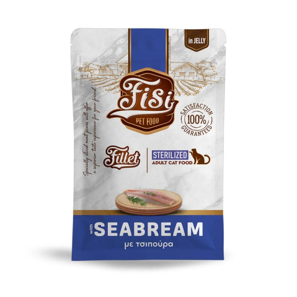 Φωτογραφία προϊόντος: Fisi Fillet Cat Sterilised Τσιπούρα σε ζελέ 85gr