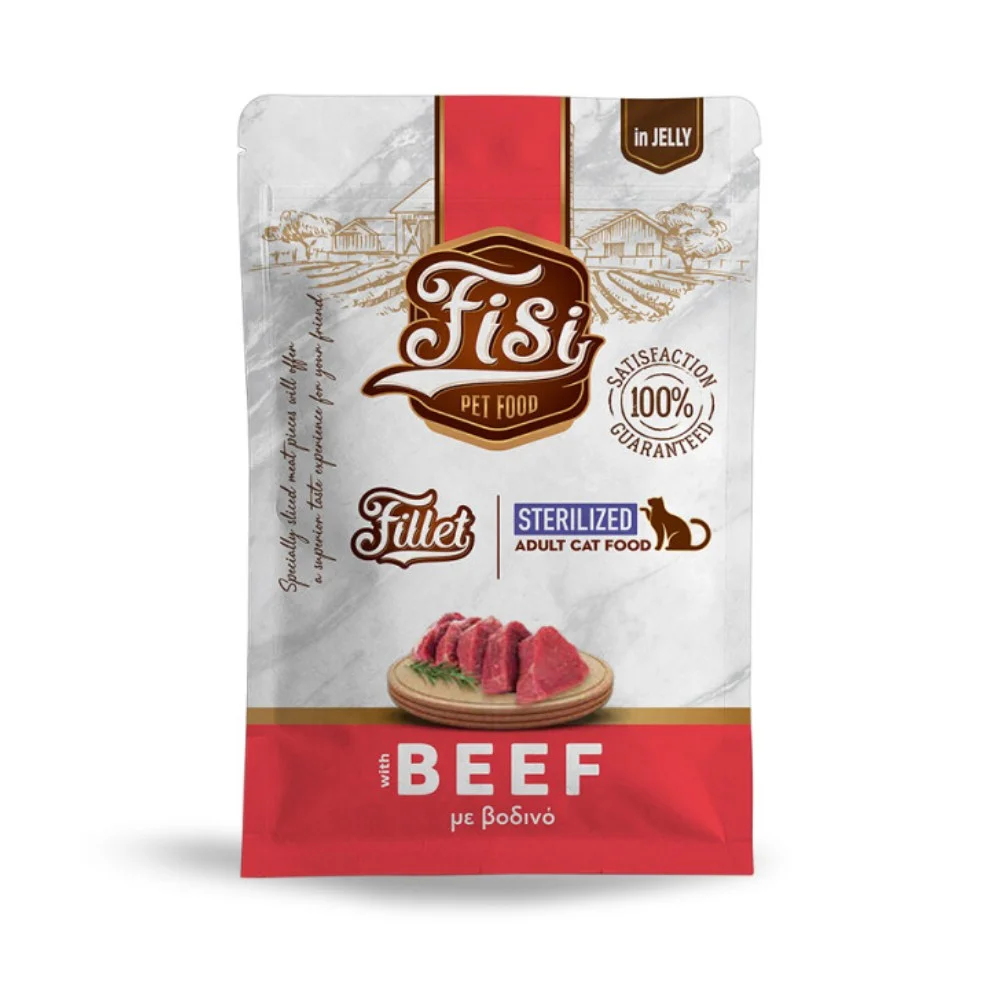 Φωτογραφία προϊόντος: Fisi Fillet Cat Sterilised Βοδινό σε ζελέ 85gr