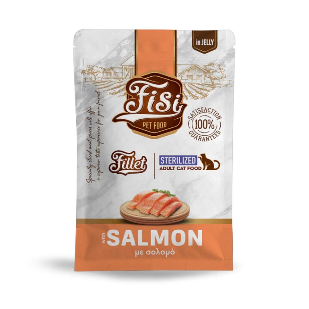 Φωτογραφία προϊόντος: Fisi Fillet Cat Sterilised Σολομός σε ζελέ 85gr
