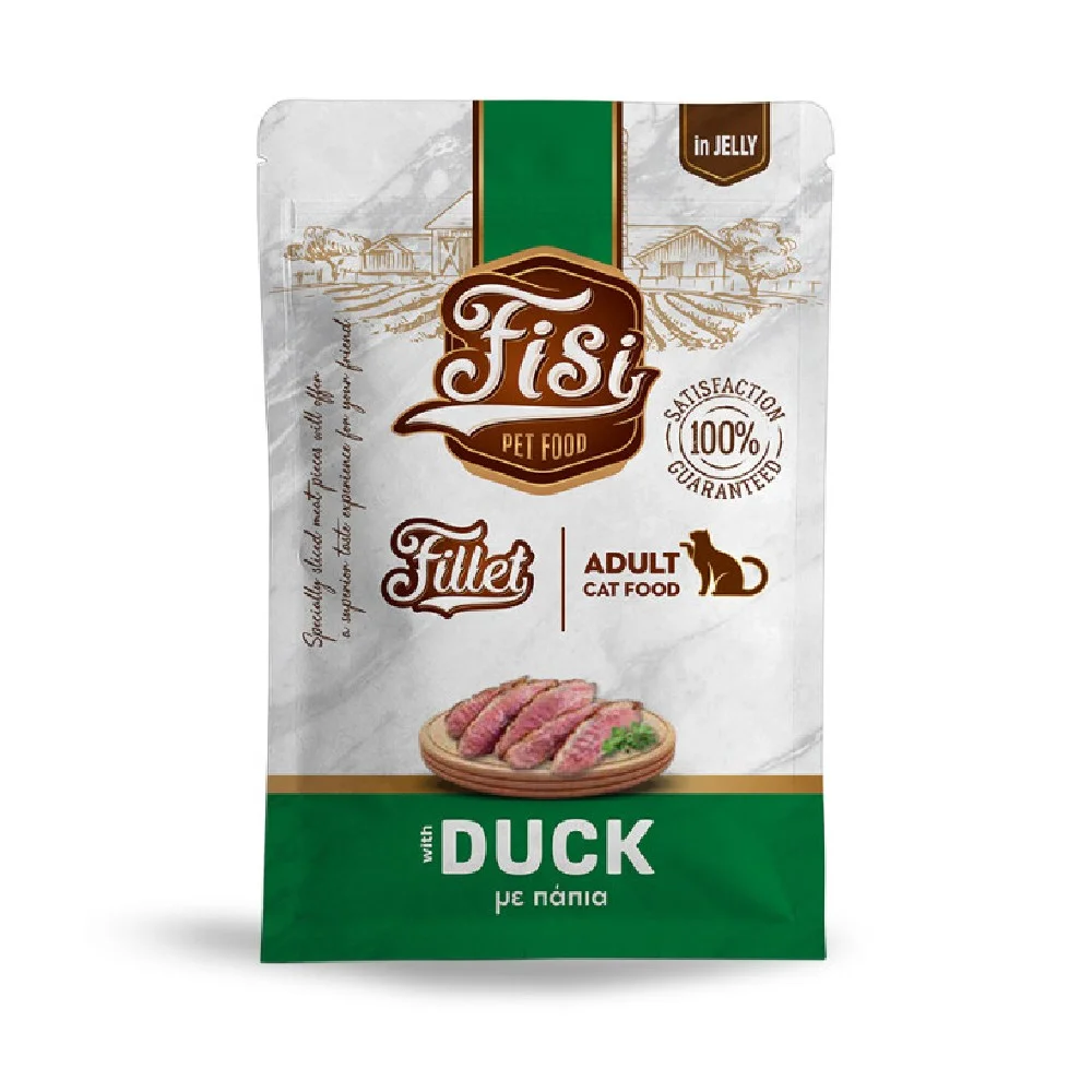 Φωτογραφία προϊόντος: Fisi Fillet Adult Cat Πάπια σε ζελέ 85gr