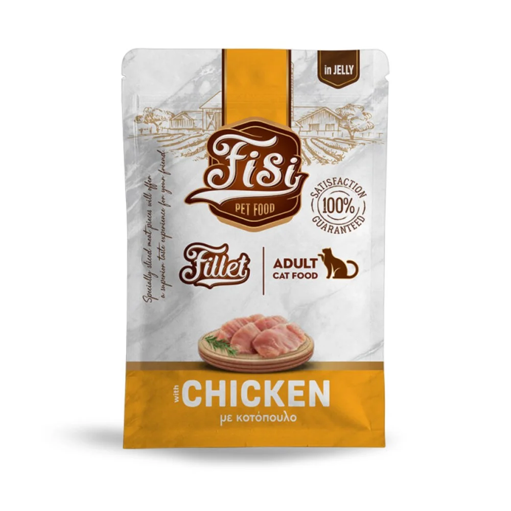 Φωτογραφία προϊόντος: Fisi Fillet Adult Cat Κοτόπουλο σε ζελέ 85gr