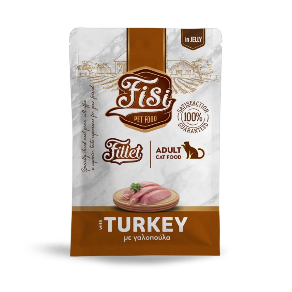 Φωτογραφία προϊόντος: Fisi Fillet Adult Cat Γαλοπούλα σε ζελέ 85gr
