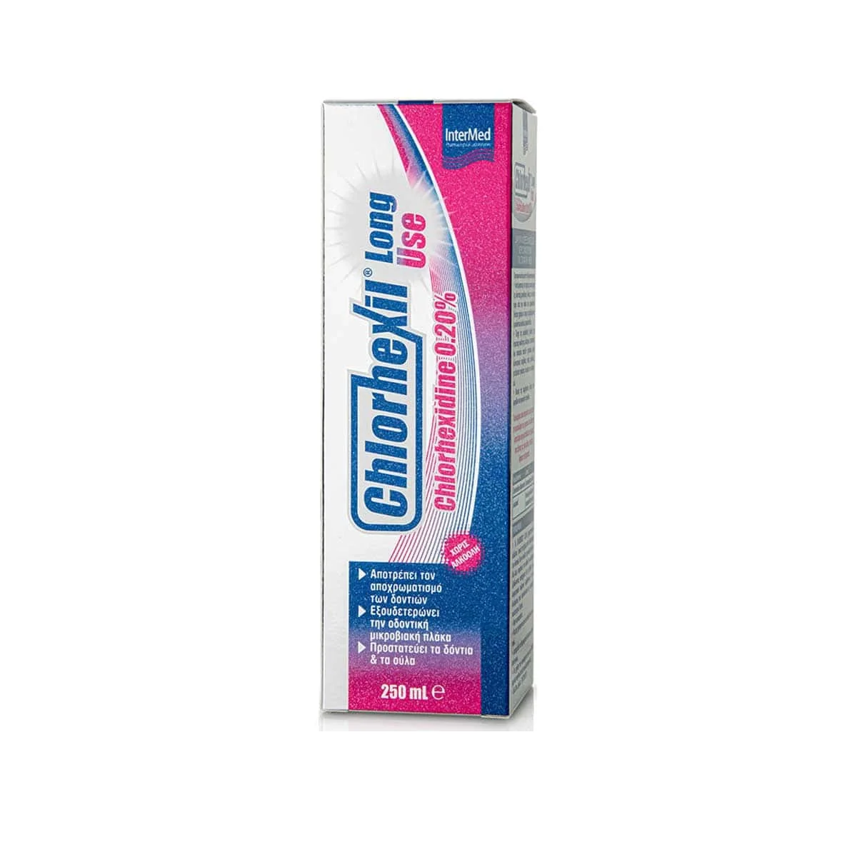 Φωτογραφία προϊόντος: Medipharmacy Intermed Chlorhexil 0.20% Long Use Mouthwash κατά της Πλάκας 250 ml