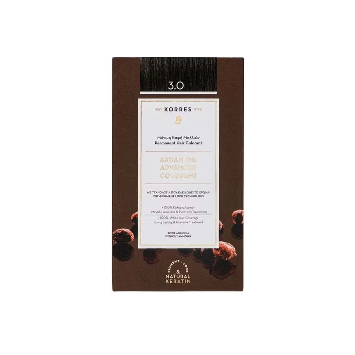 Φωτογραφία προϊόντος: Medipharmacy Korres Argan Oil Advanced Colorant Βαφή Μαλλιών 3.0 Καστανό Σκούρο Φυσικό 50 ml