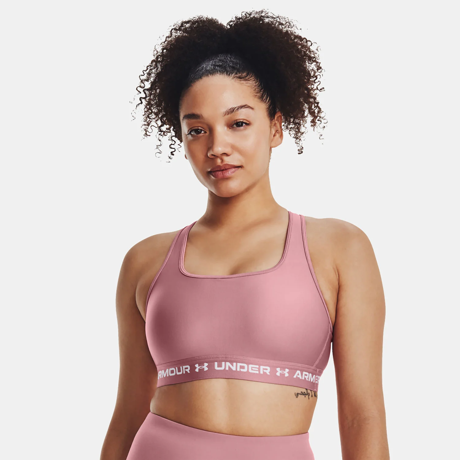 Φωτογραφία προϊόντος: UNDER ARMOUR MID CROSSBACK SPORTS BRA ΡΟΖ