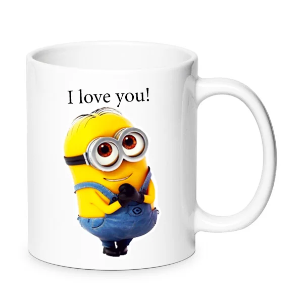Φωτογραφία προϊόντος: Minions mug love μίνιονς κούπα no10 Αγίου Βαλεντίνου κεραμική 330ml