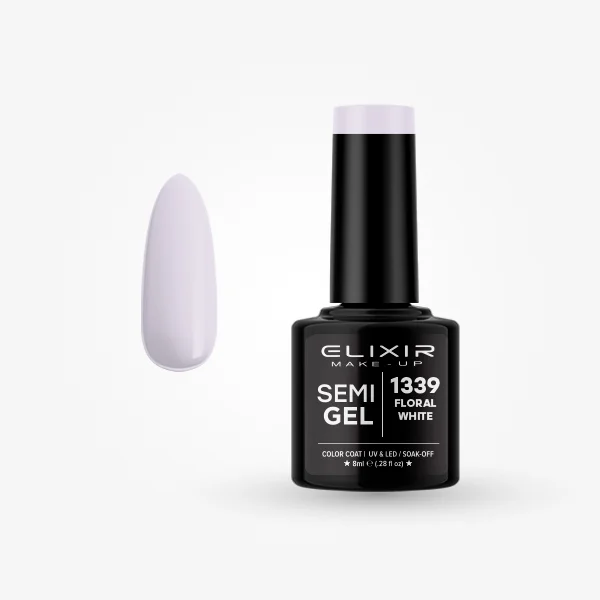 Φωτογραφία προϊόντος: Elixir Makeup Elixir Make-Up Semigel Nail Polish (Floral white) #1339 8ml