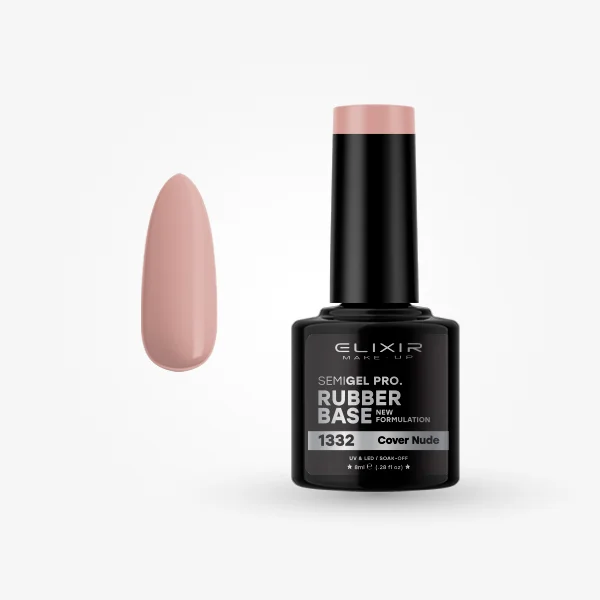 Φωτογραφία προϊόντος: Elixir Makeup Elixir Make-Up Semigel Nail Polish (Rubber Base Coat Cover Nude)) #1332 8ml