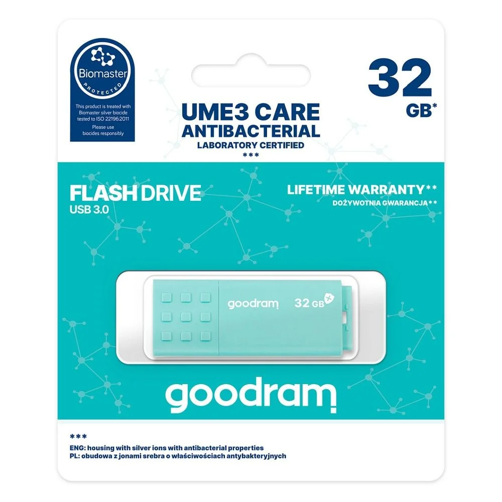 Φωτογραφία προϊόντος: USB Memory GOODRAM UME3 Care 32GB USB 3.0 (Biomaster protected)