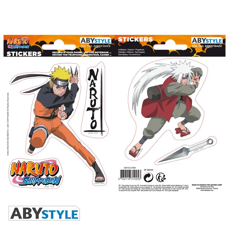 Φωτογραφία προϊόντος: Abysse Σετ αυτοκόλλητα NARUTO SHP Stickers 16x11cm 2 sheets Naruto/Jiraiya ABYDCO151