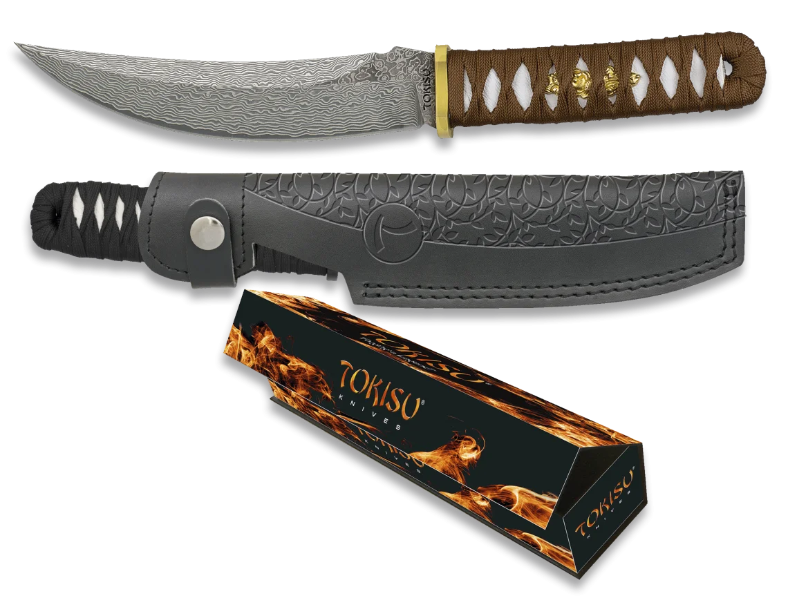 Φωτογραφία προϊόντος: ΜΑΧΑΙΡΙ TOKISU Damask knife 15.30cm CNC. Leather sheath, 32624