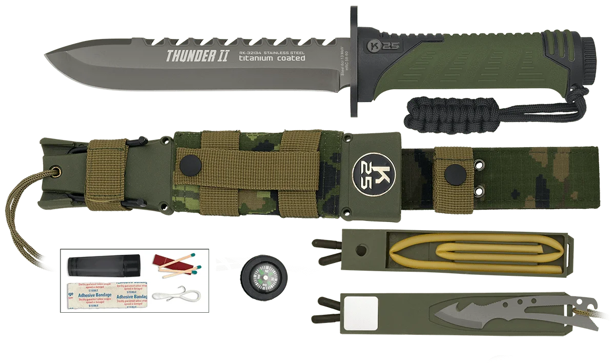 Φωτογραφία προϊόντος: ALBAINOX ΜΑΧΑΙΡΙ K25, Tactical Knife, THUNDER II, GREEN, ENERGY, 32134