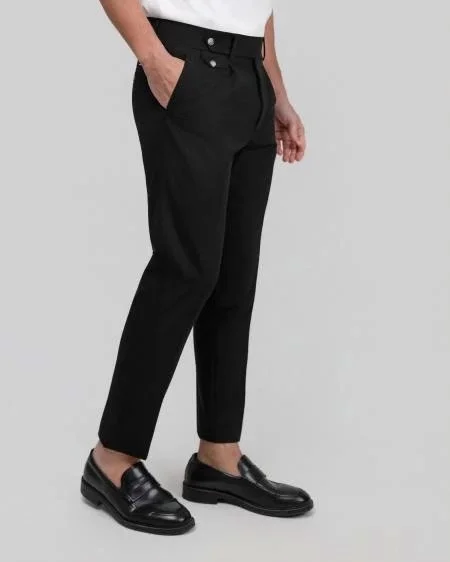 Φωτογραφία προϊόντος: Andrianopoulos Fashion Stores since 1930 Μαύρο Ελαστικό Tailored Παντελόνι με Πιέτα και Side Adjusters – Andrianopoulos