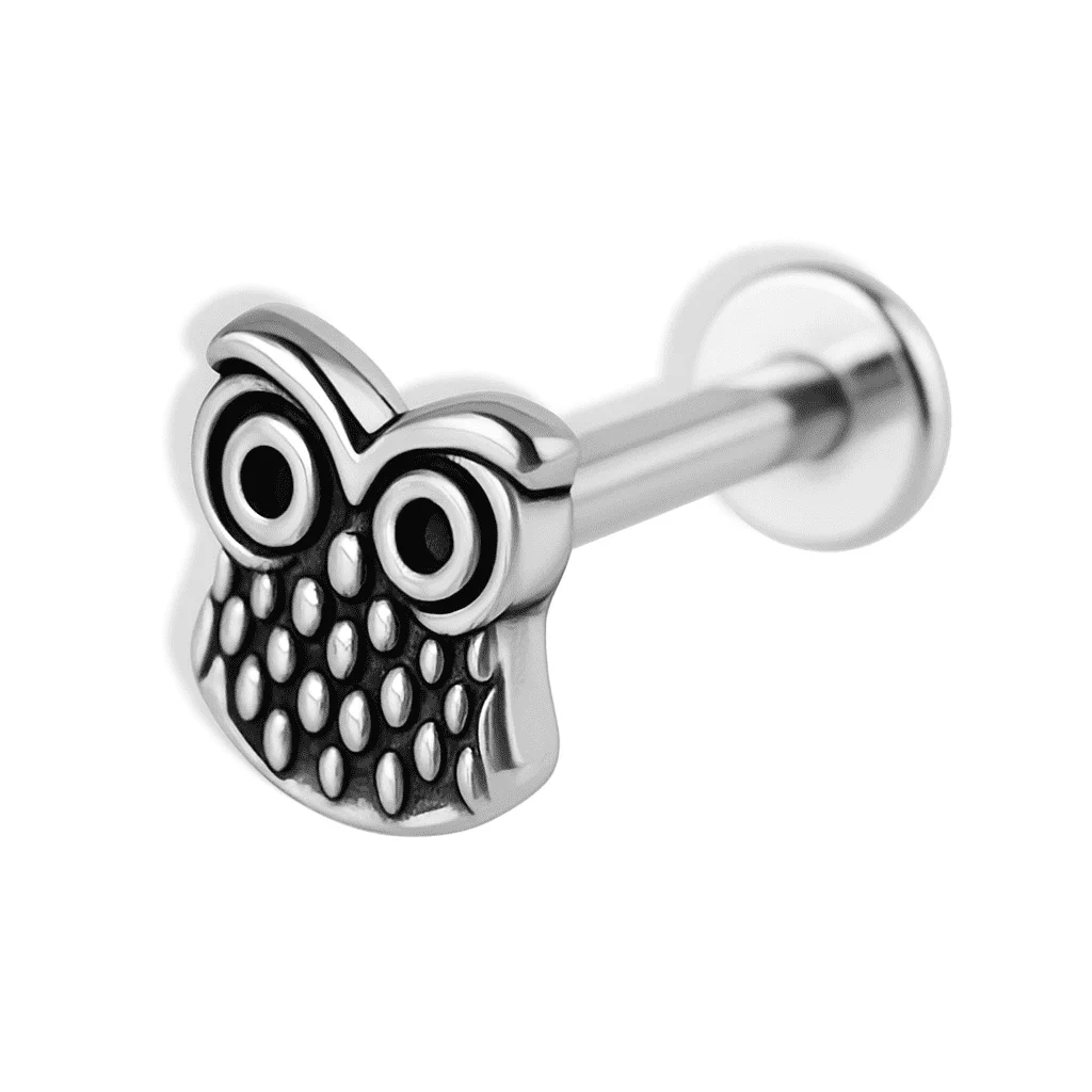 Φωτογραφία προϊόντος: Nire Ατσάλινο Piercing με Σχέδιο Κουκουβάγια – Ιδανικό για Tragus, Helix SS189A (Τεμάχιο)