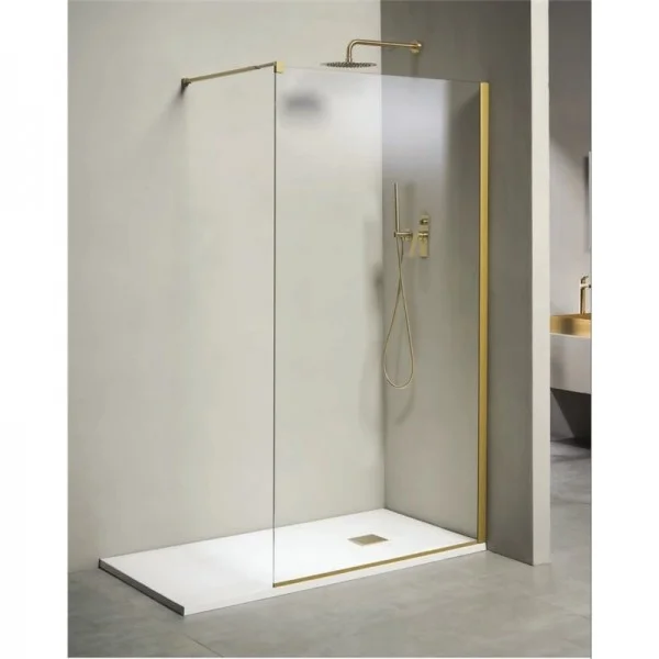 Φωτογραφία προϊόντος: TEMA WALK-IN WA 90195 G Διάφανο κρύσταλλο ντουζιέρας 8 mm 90x195 cm Χρυσό