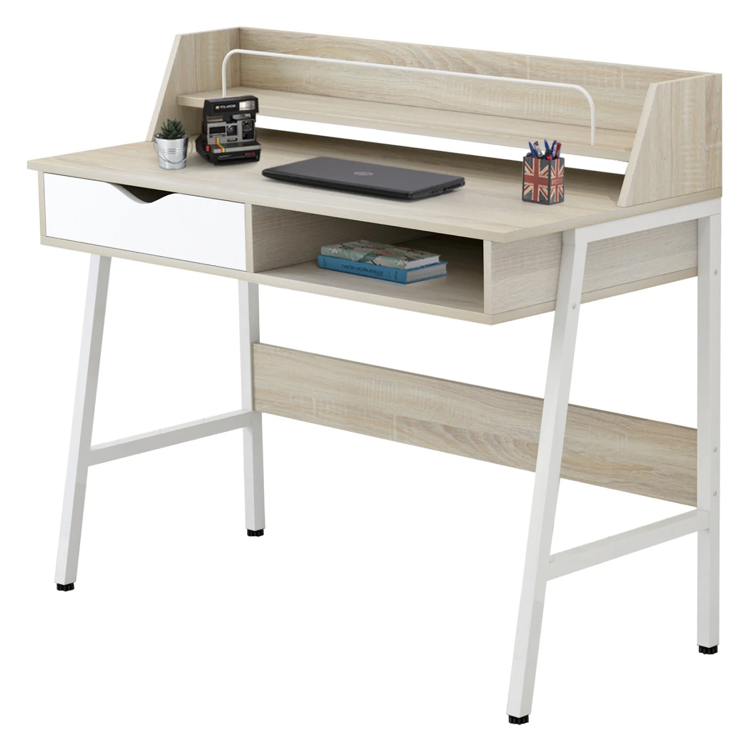 Φωτογραφία προϊόντος: b2b markt ΓΡΑΦΕΙΟ OLIVIER HM2129.01 ΜΕΛΑΜΙΝΗ ΣΕ SONAMA-ΛΕΥΚΟ-ΛΕΥΚΟΣ ΜΕΤΑΛΛΙΚΟΣ ΣΚΕΛΕΤΟΣ 104x48x89Υεκ