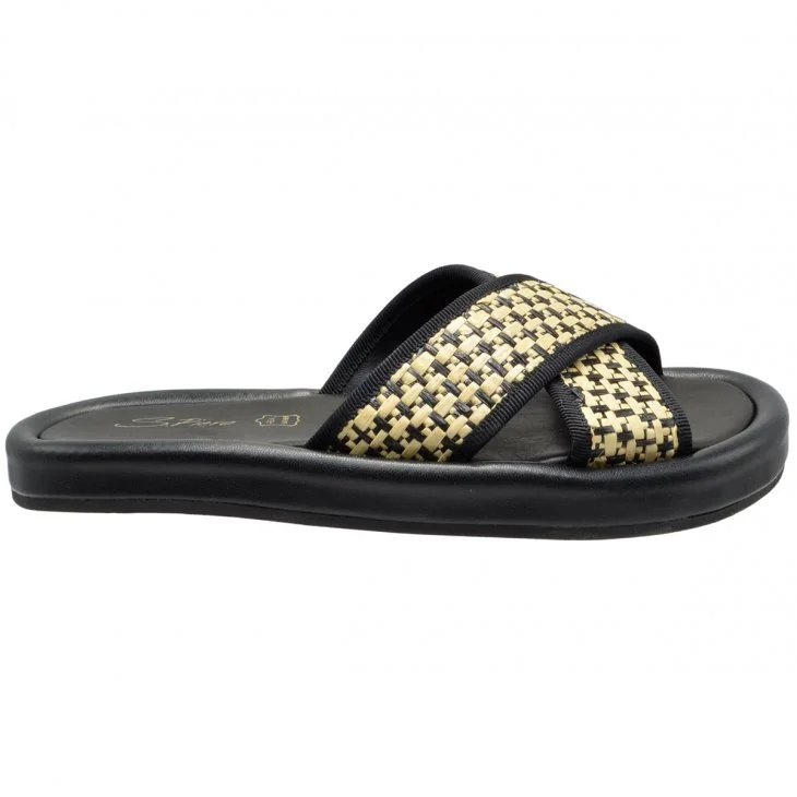 Φωτογραφία προϊόντος: Spiero COMFORT E49-008 ΜΑΥΡΟ RAFFIA & ΔΕΡΜΑ
