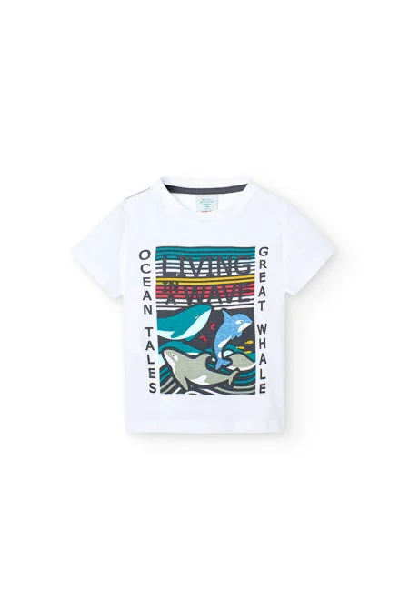 Φωτογραφία προϊόντος: Boboli παιδική μπλούζα για αγόρι με σχέδιο δελφίνια σε λευκό χρώμα