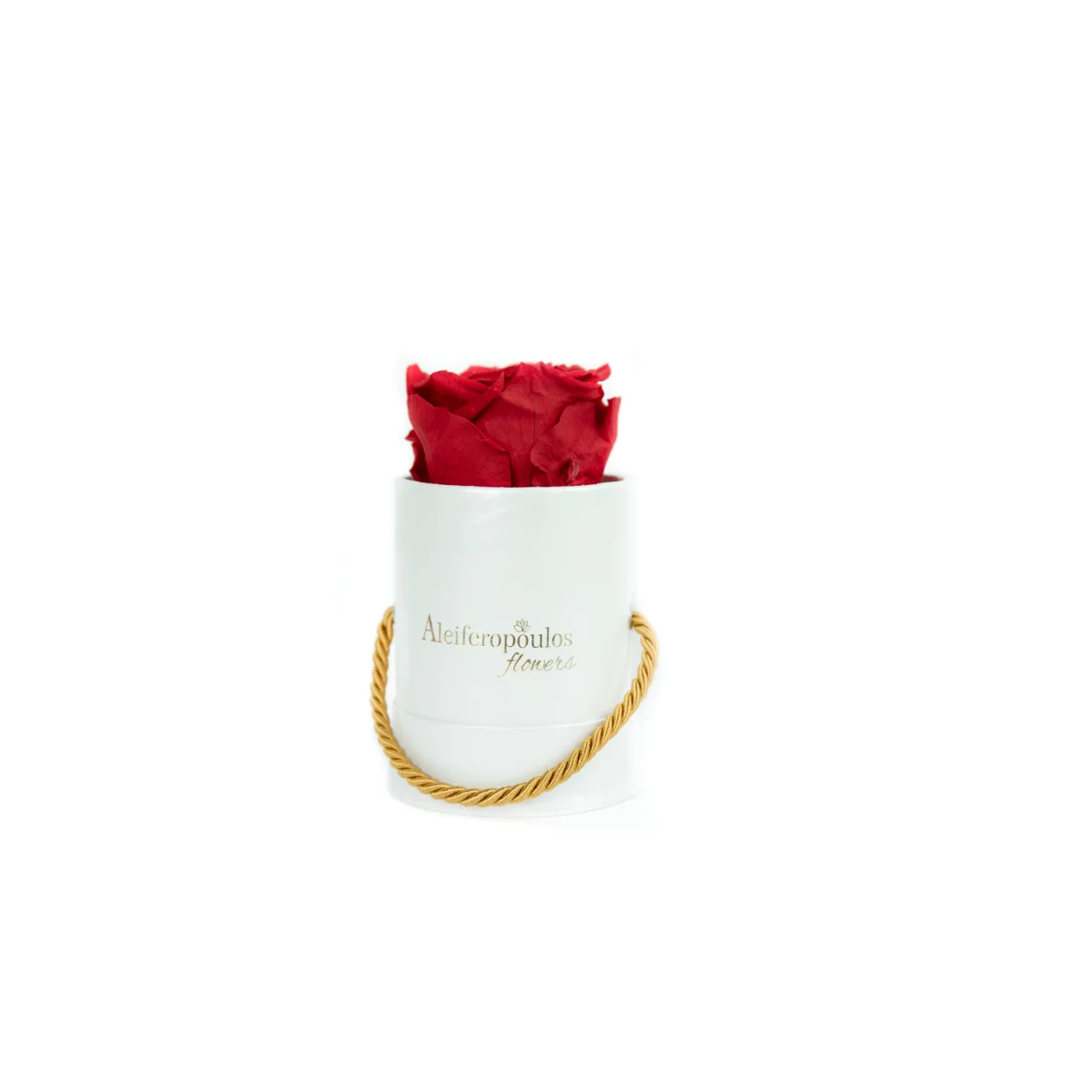 Φωτογραφία προϊόντος: Aleiferopoulos Flowers Dejuiced Forever Red Rose In A Luxury White Forever Rose Box (RB168)